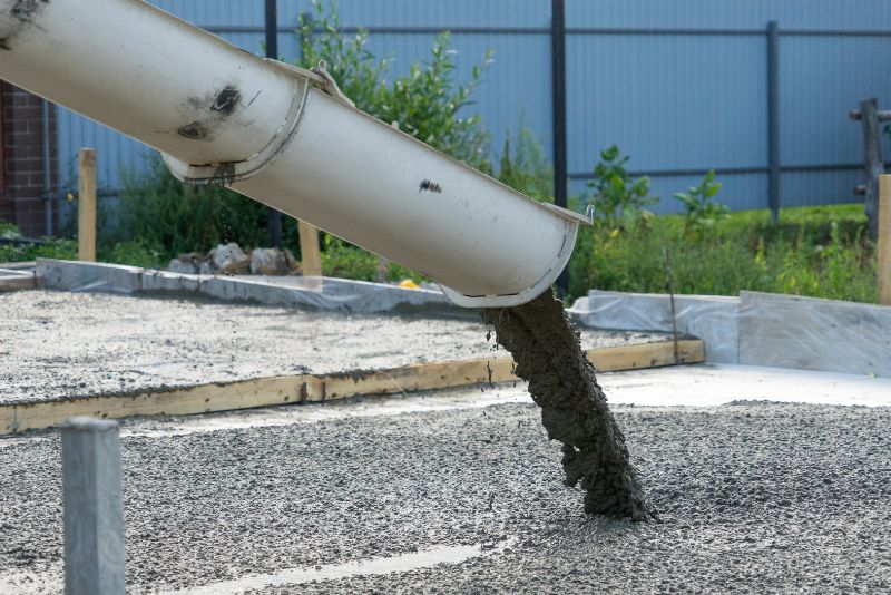 concrete mix pouring